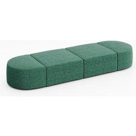 KFI Studios Conversa 4 Person Modular Seating Connelly Peacock Fabric 8000-SET13-Connelly-Peacock