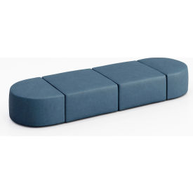 KFI Studios Conversa 4 Person Modular Seating Dillon Ocean Vinyl 8000-SET13-Dillon-Ocean