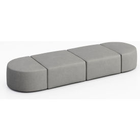 KFI Studios Conversa 4 Person Modular Seating Dillon Steel Vinyl 8000-SET13-Dillon-Steel