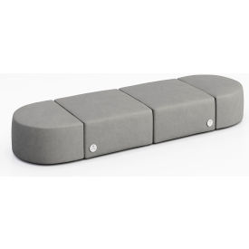 KFI Studios Conversa 4 Person Modular Seating with Power Outlet Dillon Steel Vinyl 8000-SET13-Dillon-Steel-4-COVR2UGW