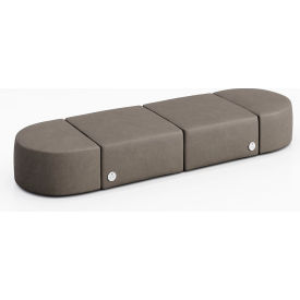 KFI Studios Conversa 4 Person Modular Seating with Power Outlet Dillon Storm Vinyl 8000-SET13-Dillon-Storm-4-COVR2UGW