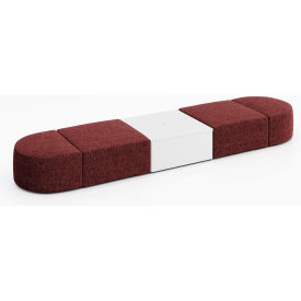 KFI Studios 4 Person Modular Seating with White Table & Power Outlet Connelly Firefinch Fabric 8000-SET15-Connelly-Firefinch-WH-D354-1-COVR2UGW