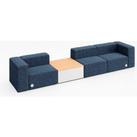 KFI Studios Conversa 3 Person Sofa with Natural Table & Power Outlet Connelly Blue Jay Fabric 8000-SET3-Connelly-BlueJay-WH-10776-2-COVR2UGW