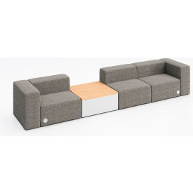 KFI Studios Conversa 3 Person Sofa w/ Natural Occasional Table & Power Outlet Connelly Dove Fabric 8000-SET3-Connelly-Dove-WH-10776-2-COVR2UGW