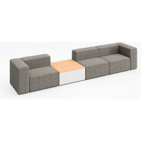KFI Studios Conversa 3 Person Sofa with Natural Occasional Table Connelly Dove Fabric 8000-SET3-Connelly-Dove-WH-10776