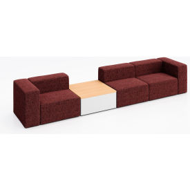 KFI Studios Conversa 3 Person Sofa with Natural Occasional Table Connelly Firefinch Fabric 8000-SET3-Connelly-Firefinch-WH-10776
