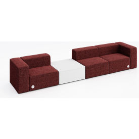 KFI Studios Conversa 3 Person Sofa with White Table & Power Outlet Connelly Firefinch Fabric 8000-SET3-Connelly-Firefinch-WH-D354-2-COVR2UGW