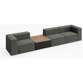 KFI Studios Conversa 3 Person Sofa with Studio Teak Table & Power Outlet Connelly Owl Fabric 8000-SET3-Connelly-Owl-BK-7960-2-COVR2UB