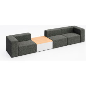 KFI Studios Conversa 3 Person Sofa with Natural Occasional Table Connelly Owl Fabric 8000-SET3-Connelly-Owl-WH-10776