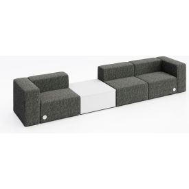 KFI Studios Conversa 3 Person Sofa with White Occasional Table & Power Outlet Connelly Owl Fabric 8000-SET3-Connelly-Owl-WH-D354-2-COVR2UGW