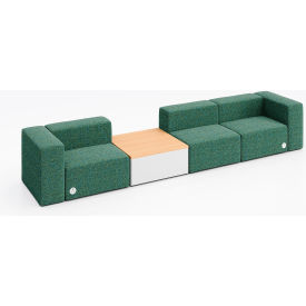 KFI Studios Conversa 3 Person Sofa with Natural Table & Power Outlet Connelly Peacock Fabric 8000-SET3-Connelly-Peacock-WH-10776-2-COVR2UGW
