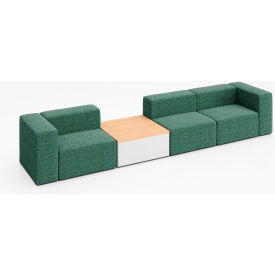 KFI Studios Conversa 3 Person Sofa with Natural Occasional Table Connelly Peacock Fabric 8000-SET3-Connelly-Peacock-WH-10776