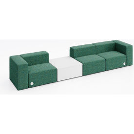 KFI Studios Conversa 3 Person Sofa w/ White Occasional Table & Power Outlet Connelly Peacock Fabric 8000-SET3-Connelly-Peacock-WH-D354-2-COVR2UGW