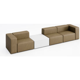 KFI Studios Conversa 3 Person Sofa with White Occasional Table Dillon Safari Vinyl 8000-SET3-Dillon-Safari-WH-D354