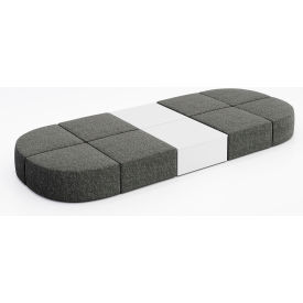 KFI Studios Conversa 8 Person Modular Seating with White Occasional Table Connelly Owl Fabric 8000-SET32-Connelly-Owl-WH-D354