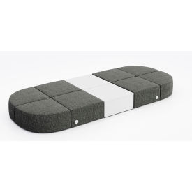 KFI Studios Conversa 8 Person Modular Seating with White Table & Power Outlet Connelly Owl Fabric 8000-SET32-Connelly-Owl-WH-D354-4-COVR2UGW