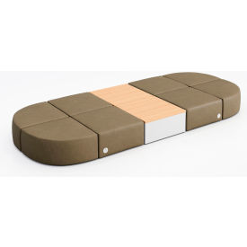 KFI Studios Conversa 8 Person Modular Seating with Natural Table & Power Outlet Dillon Safari Vinyl 8000-SET32-Dillon-Safari-WH-10776-4-COVR2UGW