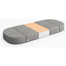 KFI Studios Conversa 8 Person Modular Seating with Natural Table & Power Outlet Dillon Steel Vinyl 8000-SET32-Dillon-Steel-WH-10776-4-COVR2UGW