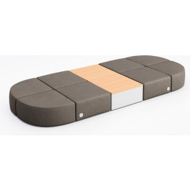 KFI Studios Conversa 8 Person Modular Seating with Natural Table & Power Outlet Dillon Storm Vinyl 8000-SET32-Dillon-Storm-WH-10776-4-COVR2UGW