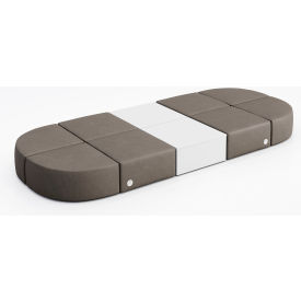 KFI Studios Conversa 8 Person Modular Seating with White Table & Power Outlet Dillon Storm Vinyl 8000-SET32-Dillon-Storm-WH-D354-4-COVR2UGW