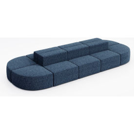 KFI Studios Conversa 10 Person Modular Seating Connelly Blue Jay Fabric 8000-SET33-Connelly-BlueJay