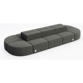 KFI Studios Conversa 10 Person Modular Seating with Power Outlet Connelly Owl Fabric 8000-SET33-Connelly-Owl-4-COVR2UGW