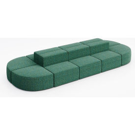 KFI Studios Conversa 10 Person Modular Seating Connelly Peacock Fabric 8000-SET33-Connelly-Peacock