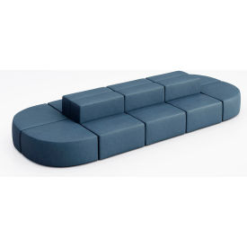 KFI Studios Conversa 10 Person Modular Seating Dillon Ocean Vinyl 8000-SET33-Dillon-Ocean