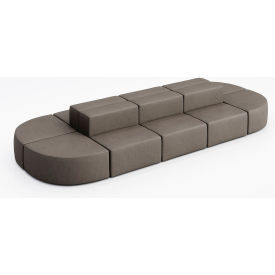 KFI Studios Conversa 10 Person Modular Seating Dillon Storm Vinyl 8000-SET33-Dillon-Storm