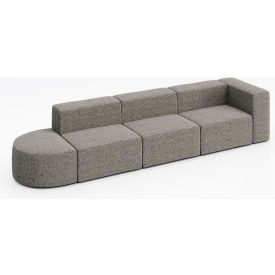 KFI Studios Conversa 4 Person Sofa Connelly Dove Fabric 8000-SET5-Connelly-Dove