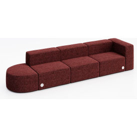 KFI Studios Conversa 4 Person Sofa with Power Outlet Connelly Firefinch Fabric 8000-SET5-Connelly-Firefinch-2-COVR2UGW
