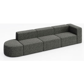 KFI Studios Conversa 4 Person Sofa Connelly Owl Fabric 8000-SET5-Connelly-Owl