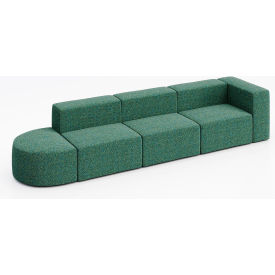 KFI Studios Conversa 4 Person Sofa Connelly Peacock Fabric 8000-SET5-Connelly-Peacock