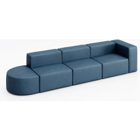 KFI Studios Conversa 4 Person Sofa Dillon Ocean Vinyl 8000-SET5-Dillon-Ocean