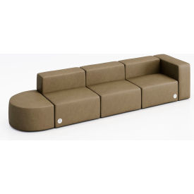 KFI Studios Conversa 4 Person Sofa with Power Outlet Dillon Safari Vinyl 8000-SET5-Dillon-Safari-2-COVR2UGW