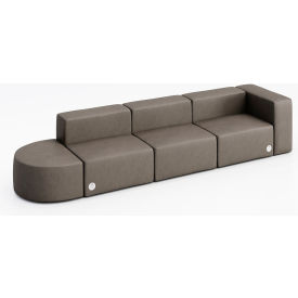 KFI Studios Conversa 4 Person Sofa with Power Outlet Dillon Storm Vinyl 8000-SET5-Dillon-Storm-2-COVR2UGW