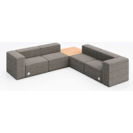 KFI Studios Conversa 4 Person Corner Sofa with Natural Table & Power Outlet Connelly Dove Fabric 8000-SET7-Connelly-Dove-WH-10776-3-COVR2UGW