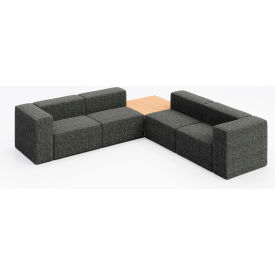 KFI Studios Conversa 4 Person Corner Sofa with Natural Occasional Table Connelly Owl Fabric 8000-SET7-Connelly-Owl-WH-10776