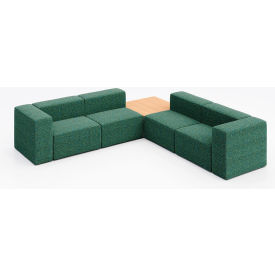 KFI Studios Conversa 4 Person Corner Sofa with Natural Occasional Table Connelly Peacock Fabric 8000-SET7-Connelly-Peacock-WH-10776