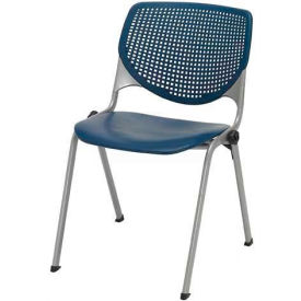 KFI Stack Chair with Perforated Back - Plastic Seat - Navy - KOOL Series 2300-P03 - Pkg Qty 4