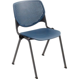 KFI Studios Kool Armless Stacking Chair Polypropylene Navy Seat/Black Frame 2300SB-P03
