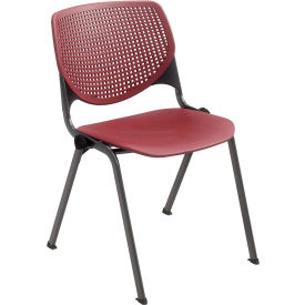 KFI Studios Kool Armless Stacking Chair Polypropylene Burgundy Seat/Black Frame 2300SB-P07