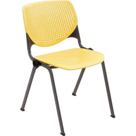 KFI Studios Kool Armless Stacking Chair Polypropylene Yellow Seat/Black Frame 2300SB-P12