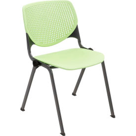 KFI Studios Kool Armless Stacking Chair Polypropylene Lime Green Seat/Black Frame 2300SB-P14