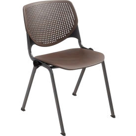 KFI Studios Kool Armless Stacking Chair Polypropylene Brownstone Seat/Black Frame 2300SB-P18