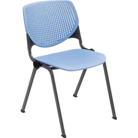 KFI Studios Kool Armless Stacking Chair Polypropylene Periwinkle Seat/Black Frame 2300SB-P20