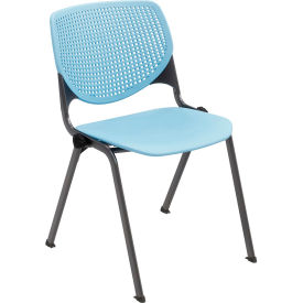 KFI Studios Kool Armless Stacking Chair Polypropylene Sky Blue Seat/Black Frame 2300SB-P35