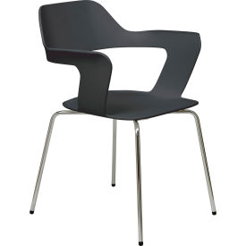 KFI Julep Stack Chair with Flex Poly Shell - Black 2500CH-Black