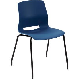 KFI Studios Imme Armless Stacking Chair Polypropylene Navy Seat/Black Frame 2700BK-P03