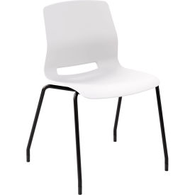 KFI Studios Imme Armless Stacking Chair Polypropylene White Seat/Black Frame 2700BK-P08